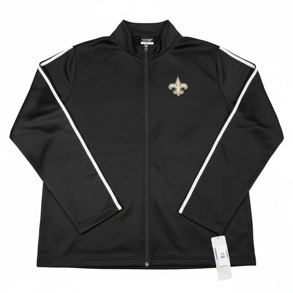 NFL New Orleans Saints Track Jacket‎ Mens Large Black Full Zip Training Coat L